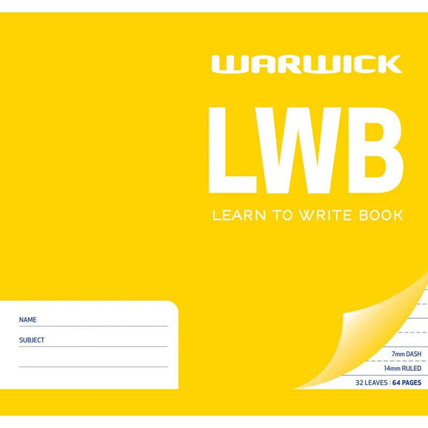 Warwick Learn To Write LWB 32 Leaf Dashed 7mm Ruled 14mm 198x210mm