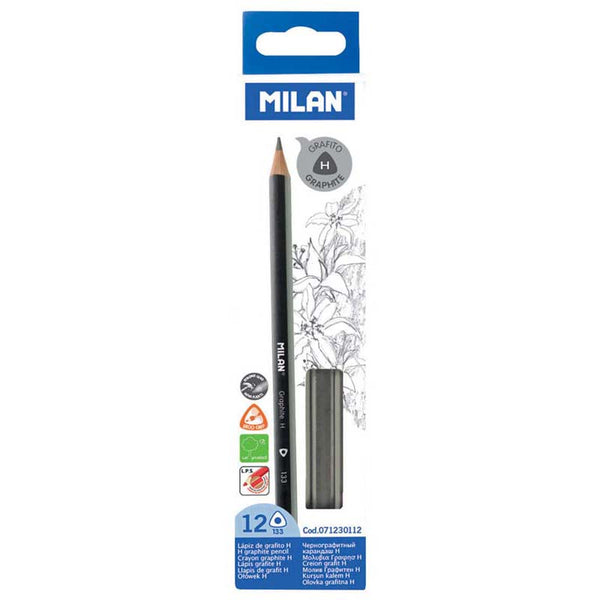 Milan Graphite Pencils H Pack 12 Triangular