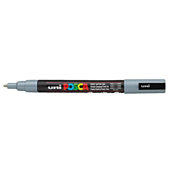 Uni Posca Marker 0.7mm Ultra-Fine Round Tip Grey PC-1M