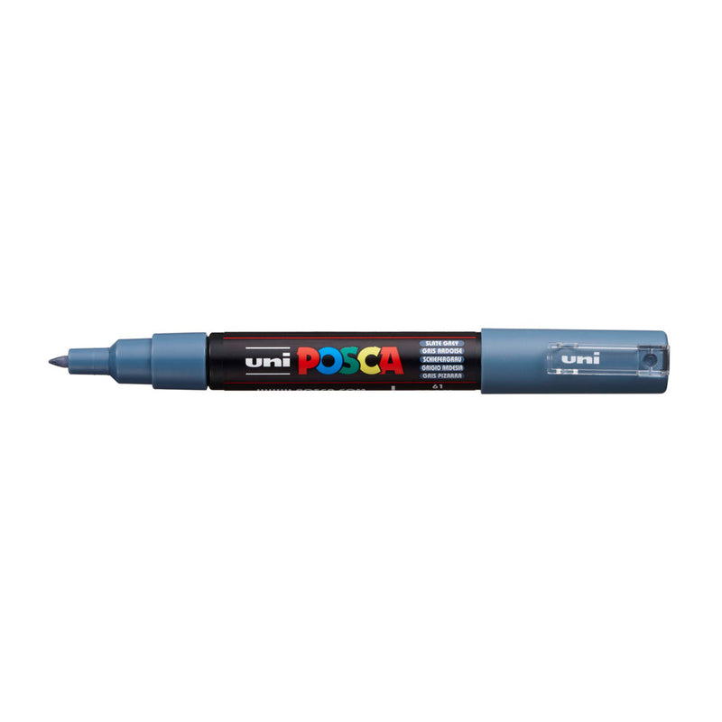 Uni Posca Marker 0.7mm Ultra-Fine Round Tip Slate Grey PC-1M