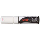 Uni Chalk Marker 8.0mm Chisel Tip White PWE-8K