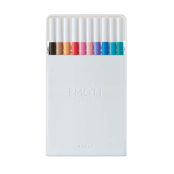 Uni Emott Everfine Fineliners 0.4mm No.2 Assorted 10 Pack