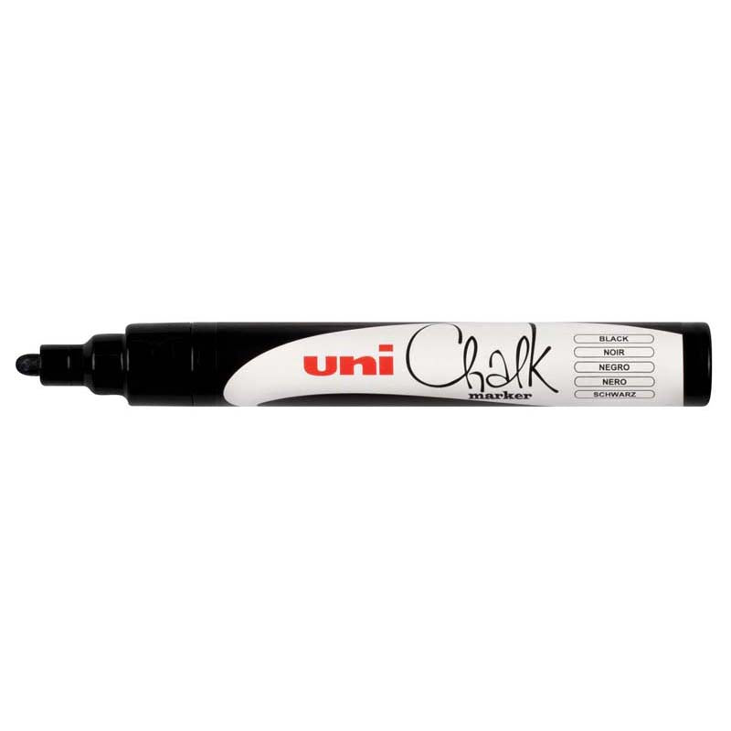 Uni Chalk Marker 1.8-2.5mm Bullet Tip Black PWE-5M