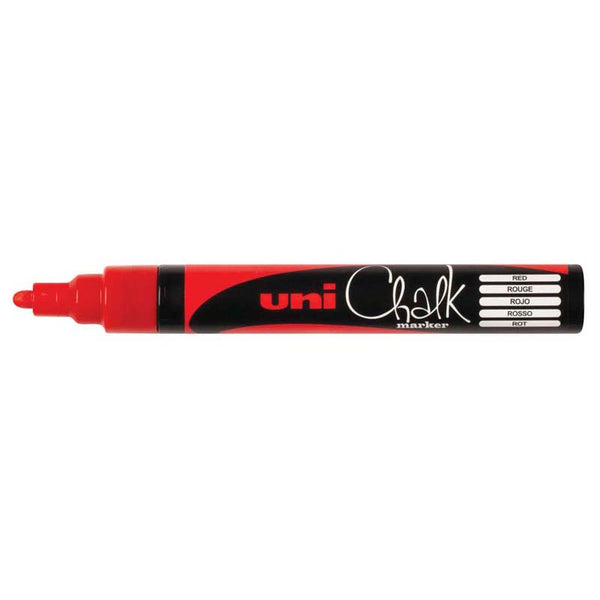 Uni Chalk Marker 1.8-2.5mm Bullet Tip Red PWE-5M