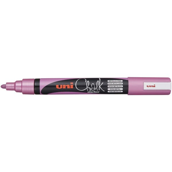 Uni Chalk Marker 1.8-2.5mm Bullet Tip Metallic Pink PWE-5M