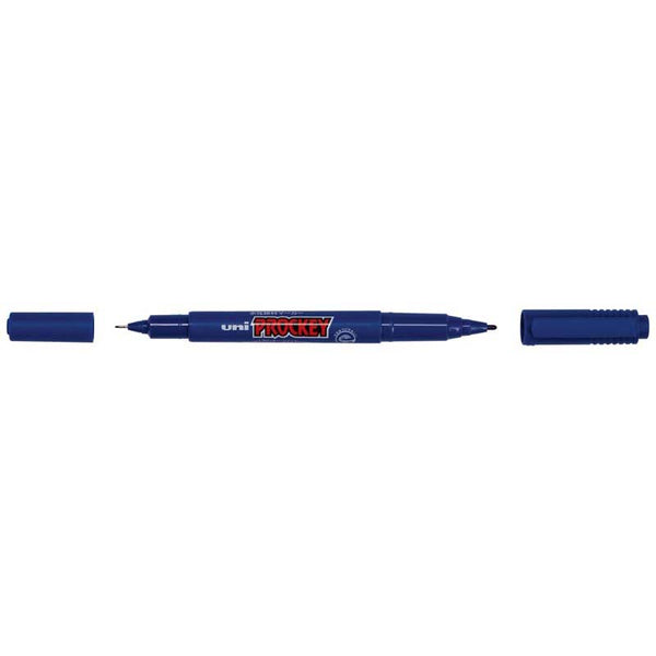 Uni Prockey Marker Dual Tip 0.4/0.9mm Blue PM-120