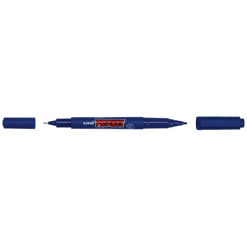 Uni Prockey Marker Dual Tip 0.4/0.9mm Blue PM-120