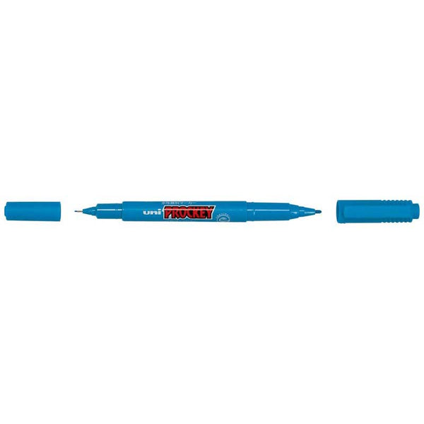 Uni Prockey Marker Dual Tip 0.4/0.9mm Light Blue PM-120