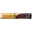 Uni Chalk Marker 8.0mm Chisel Tip Gold PWE-8K