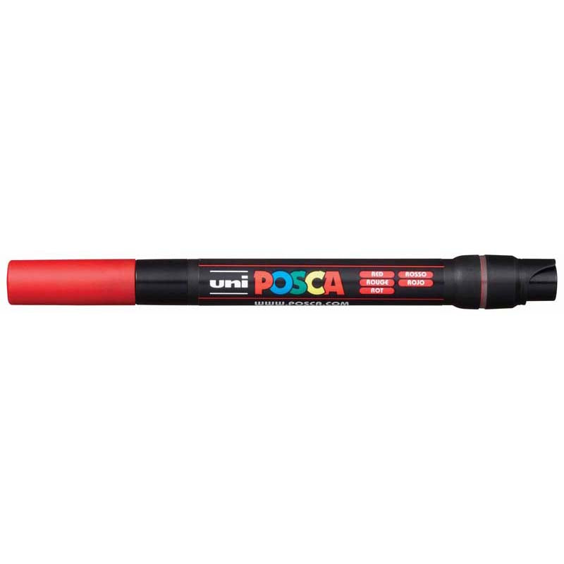 Uni Posca Marker 0.1-10.0mm Brush Tip Red PCF-350