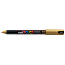 Uni Posca Marker 0.7mm Ultra-Fine Pin Tip Gold PC-1MR