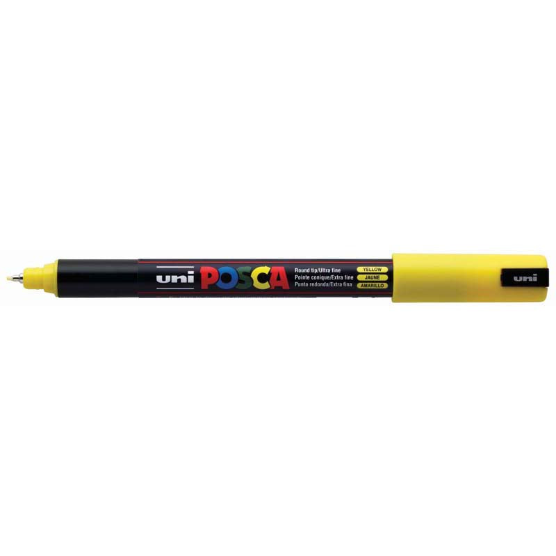 Uni Posca Marker 0.7mm Ultra-Fine Pin Tip Yellow PC-1MR