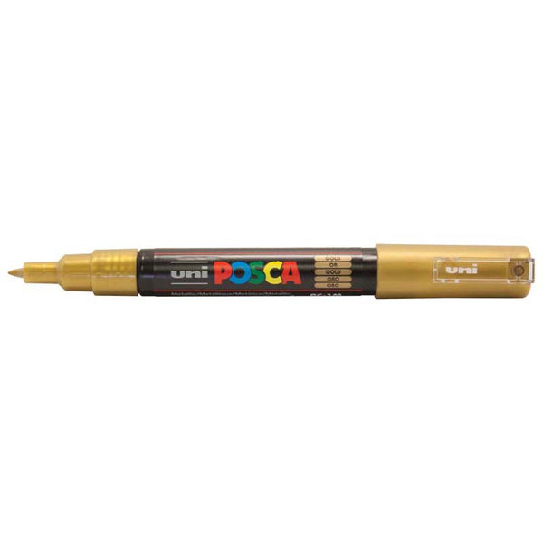 Uni Posca Marker 0.7mm Ultra-Fine Bullet Tip Gold PC-1M