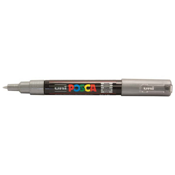 Uni Posca Marker 0.7mm Ultra-Fine Round Tip Silver PC-1M