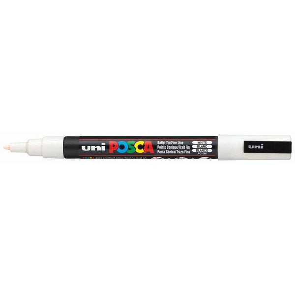 Uni Posca Marker 0.9-1.3mm Fine White PC-3M