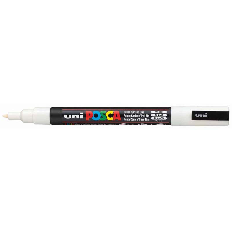 Uni Posca Marker 0.9-1.3mm Fine White PC-3M