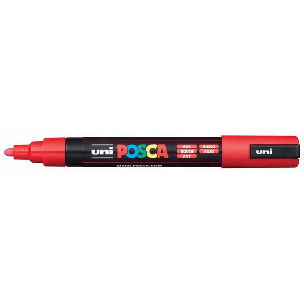 Uni Posca Marker 1.8-2.5mm Med Bullet Red PC-5M