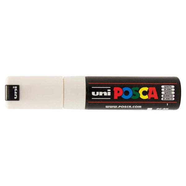 Uni Posca Marker 8.0mm Bold Chisel White PC-8K