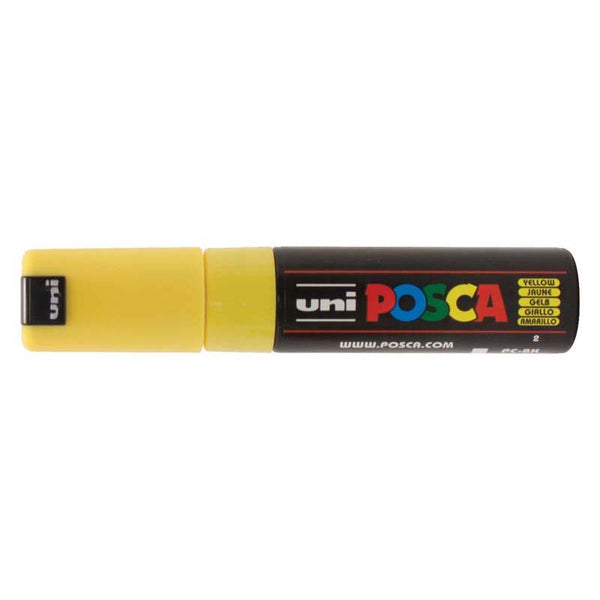 Uni Posca Marker 8.0mm Bold Chisel Yellow PC-8K