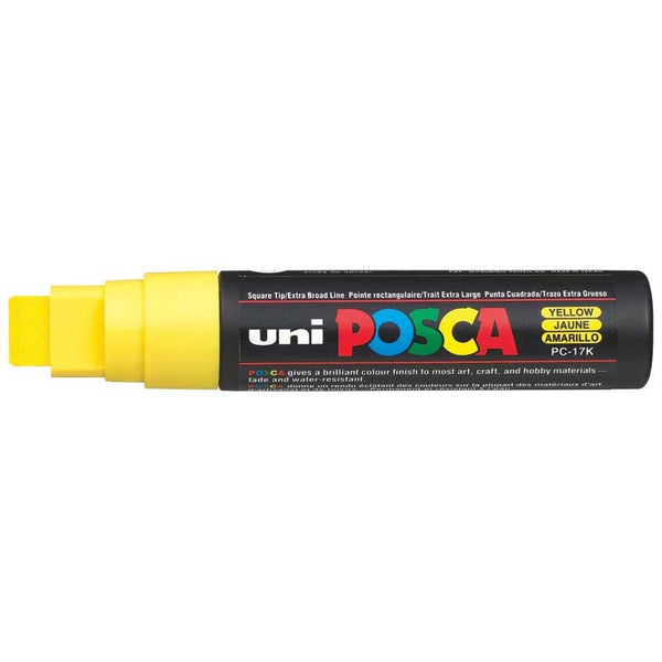 Uni Posca Marker 15.0mm Extra-Broad Chisel Yellow PC-17K