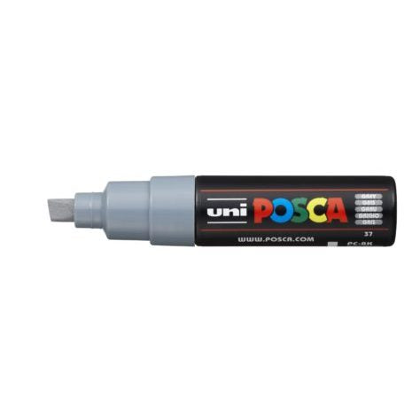 Uni Posca Marker 8.0mm Bold Chisel Grey PC-8K