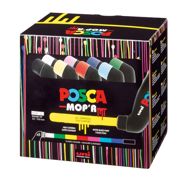 Uni Posca Marker 3-19mm MOP'R 8 Piece Asstd PCM-22