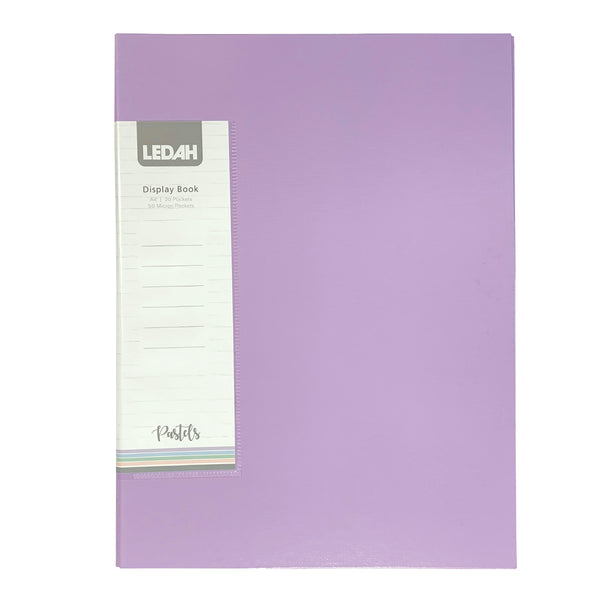 Ledah Pastels Display Book A4 Purple 20 Pocket