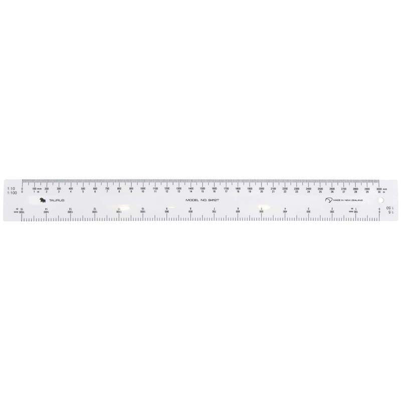 Taurus Ruler 300mm White Scale Rule