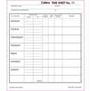 Collins Wage Time Sheets No.11 187x220mm 100 Leaf