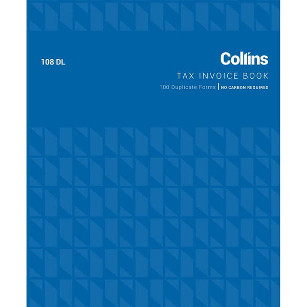 Collins Tax Invoice 108DL Duplicate No Carbon Required