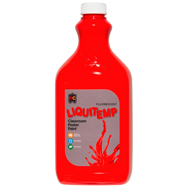 Liquitemp Fluorescent Poster Paint 2L Scarlet