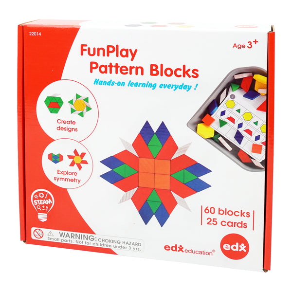 EDX FunPlay Pattern Blocks 60 Piece Set