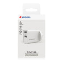 Verbatim Essentials USB Charger Dual Port 3.4A White