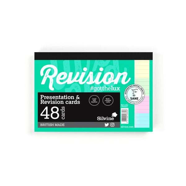 Luxpad Revision and Presentation Card Pad Ruled 6x4 Assorted Colours