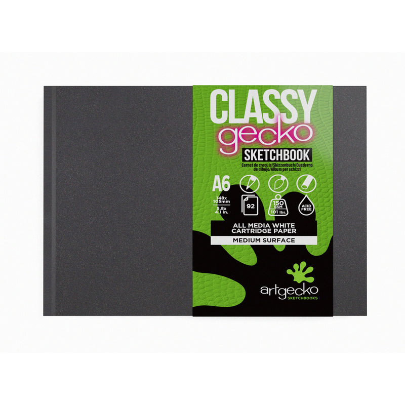 Artgecko Classy Sketchbook Casebound A6 Landscape 92 Pages 46 Sheets 150gsm White Paper