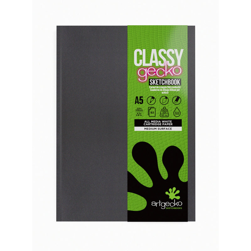 Artgecko Classy Sketchbook Casebound A5 92 Pages 46 Sheets 150gsm White Paper