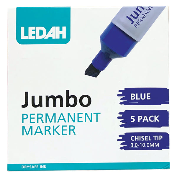 Ledah Jumbo Permanent Marker Blue Chisel