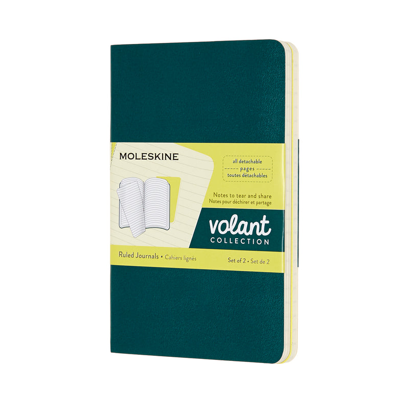 Moleskine Volant Journal Pocket Ruled Green/Lemon