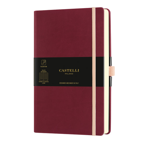 Castelli Notebook Aquarella A5 Ruled Black Cherry