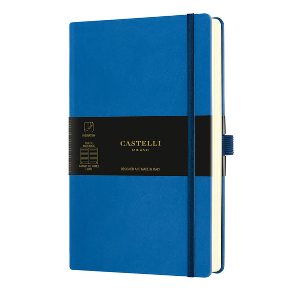 Castelli Notebook Aquarella A5 Ruled Blue Sea