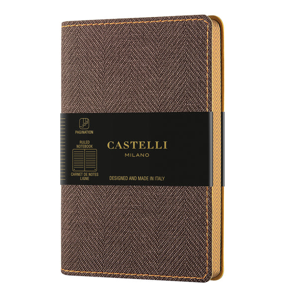 Castelli Notebook Harris A5 Ruled Tobacco Brown