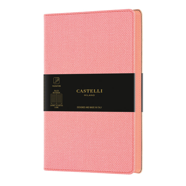 Castelli Notebook A5 Ruled Harris Petal Rose