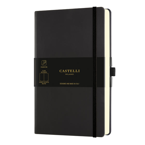 Castelli Notebook Aquarella A5 Plain Black Sepia