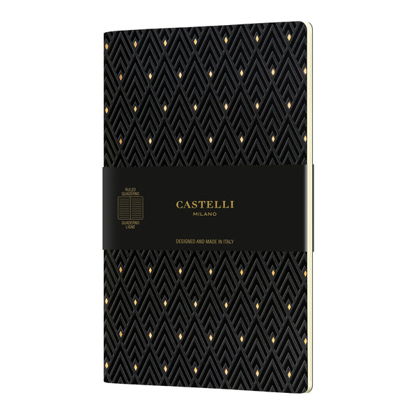 Castelli Quaderno Notebook A5 Soft Cover Diamonds Gold