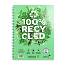 Silvine 100% Recycled Twin Wire Notebook A4+ 120 Pages Ruled with Margin