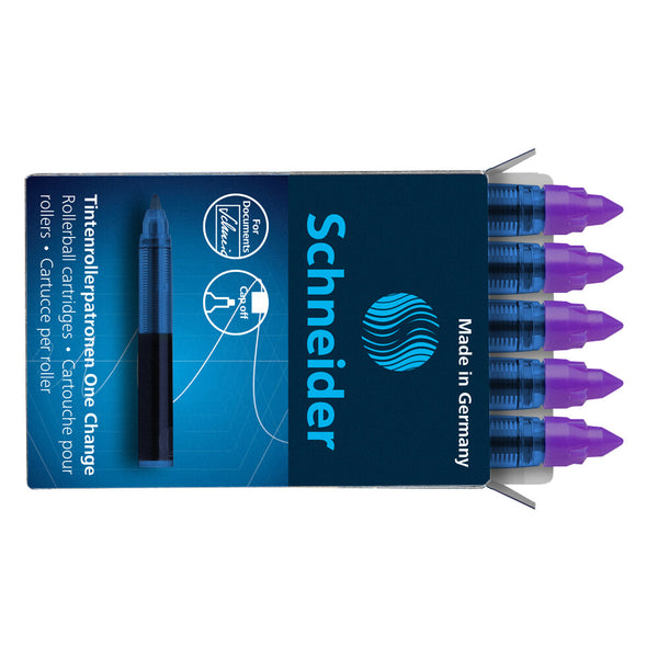 Schneider Rollerball Refill Cartridge One Change Box 5 Pieces Violet